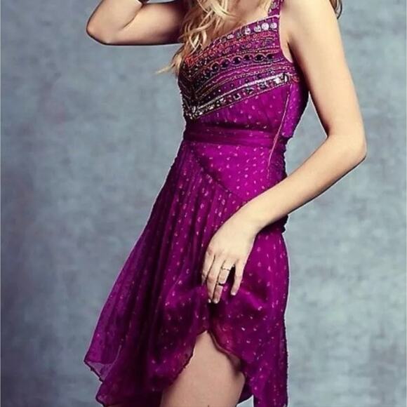 NWT Free People Jeweled Chevron Embellished Dress - Picture 11 of 14